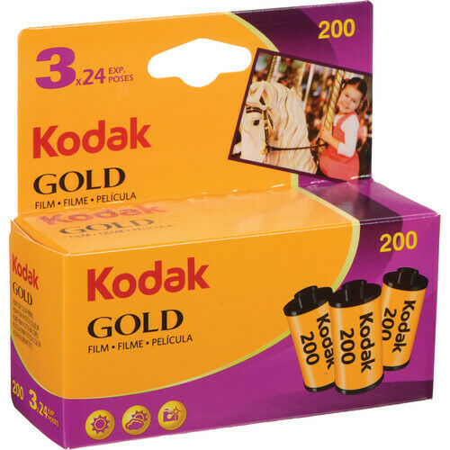 Kodak Gold 200 ISO 24 Exposure Color Print Film, 3 Pack